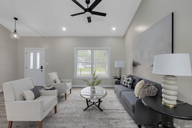 51650 Prescott Ave, South Bend, IN 46637 - living area with a ceiling fan, wood finished floors, healthy amount of natural light, and recessed lighting