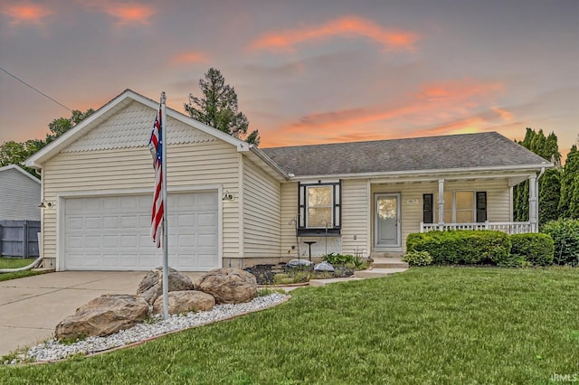 4019 Riverside Dr, South Bend, IN 46628 - view of front of house featuring driveway, covered porch, and an attached garage