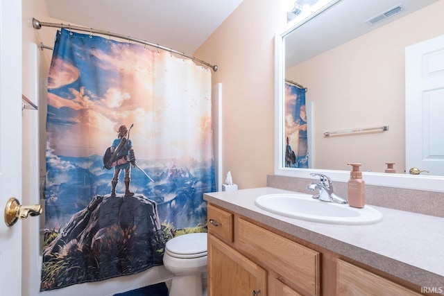 3308 S Daniel Ct, Bloomington, IN 47401 - full bath with vanity, toilet, and curtained shower
