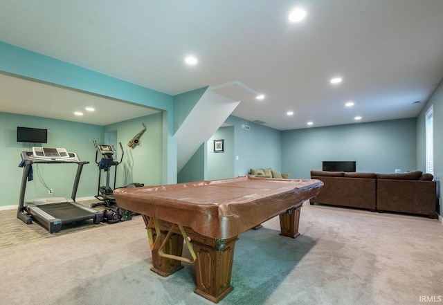 3308 S Daniel Ct, Bloomington, IN 47401 - game room with carpet, recessed lighting, and pool table