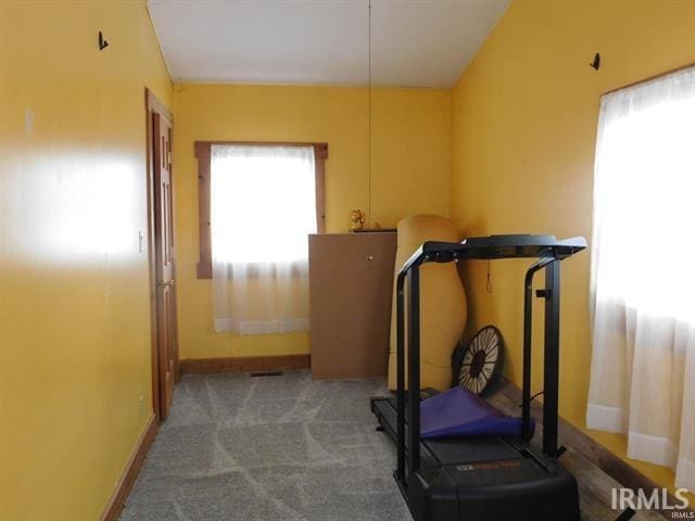 225 N Parker Ave, Albany, IN 47320 - exercise room with baseboards and carpet floors