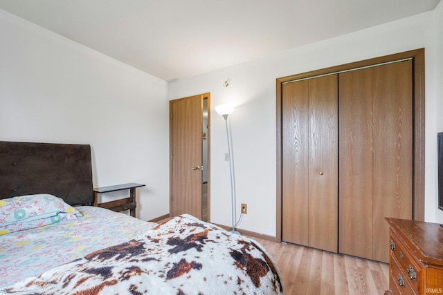 4736 Anglers Ln, Fort Wayne, IN 46808 - bedroom featuring light wood finished floors, a closet, and baseboards