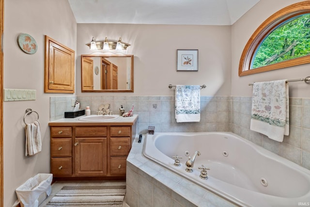 4705 Haven Ct, West Lafayette, IN 47906 - bathroom featuring vanity and a jetted tub