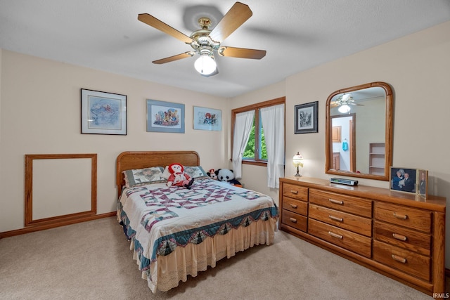 4705 Haven Ct, West Lafayette, IN 47906 - bedroom featuring light colored carpet, a ceiling fan, and baseboards