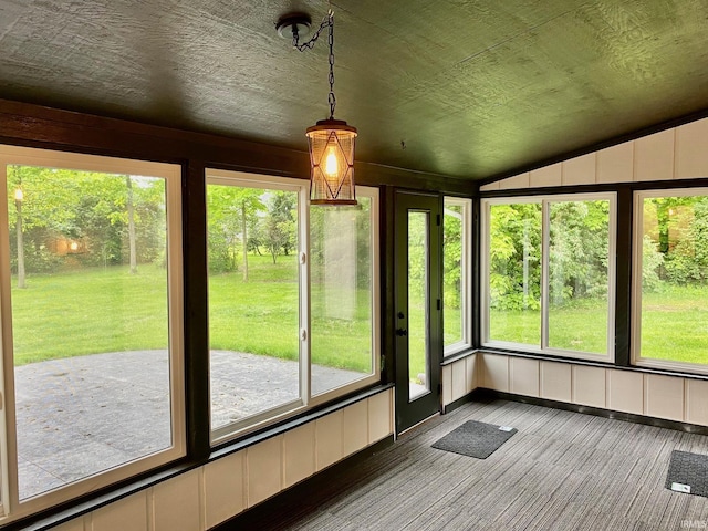 4605 Merriam Park Dr, Fort Wayne, IN 46816 - unfurnished sunroom with vaulted ceiling