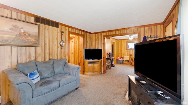 5916 S Harrison St, Fort Wayne, IN 46807 - living area with carpet floors and wooden walls
