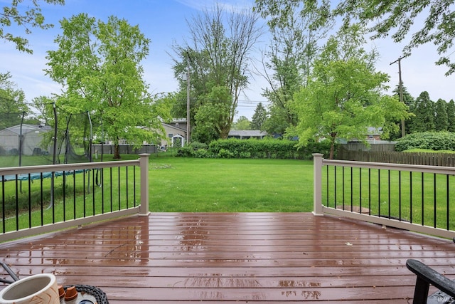 821 Lagrange St, West Lafayette, IN 47906 - wooden deck featuring a trampoline