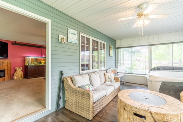 705 Pine Run, Angola, IN 46703 - sunroom featuring ceiling fan