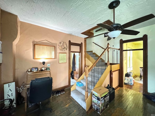 417 S Elliott St, Muncie, IN 47305 - office with a ceiling fan and hardwood / wood-style floors