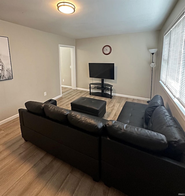 402 Sheridan St, Loogootee, IN 47553 - living room featuring wood finished floors and baseboards