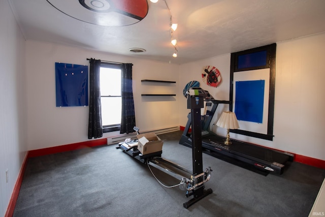 6064 E 300 N, Union City, IN 47390 - workout area with baseboards and carpet flooring