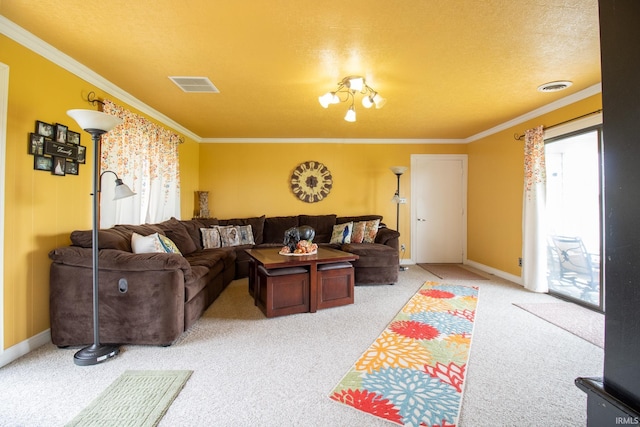 6064 E 300 N, Union City, IN 47390 - living area with plenty of natural light, light carpet, ornamental molding, and baseboards