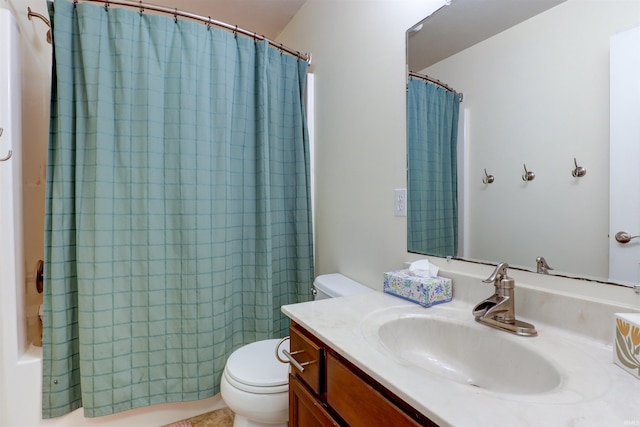 1444 Field Crest Ln, Jasper, IN 47546 - bathroom with toilet, vanity, and a shower with shower curtain