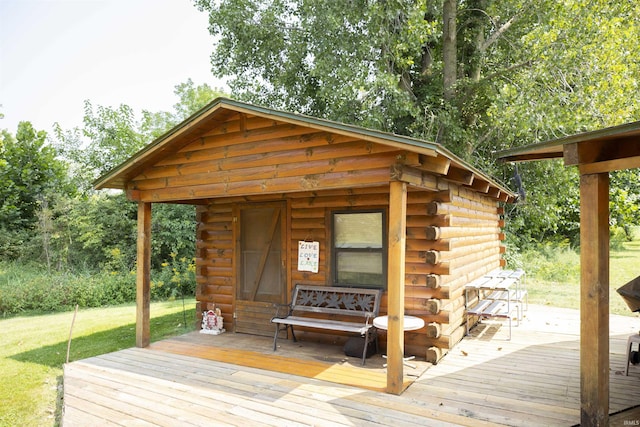 11029 E 350 S, Lagrange, IN 46761 - deck with an outbuilding and a yard