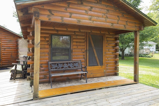 11029 E 350 S, Lagrange, IN 46761 - deck featuring a lawn