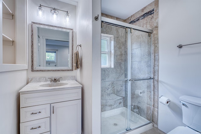 508 Polk St, Newburgh, IN 47630 - full bathroom with a shower stall, toilet, and vanity