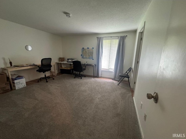 10704 Longwood Dr, Fort Wayne, IN 46845 - office featuring carpet, baseboards, and a textured ceiling