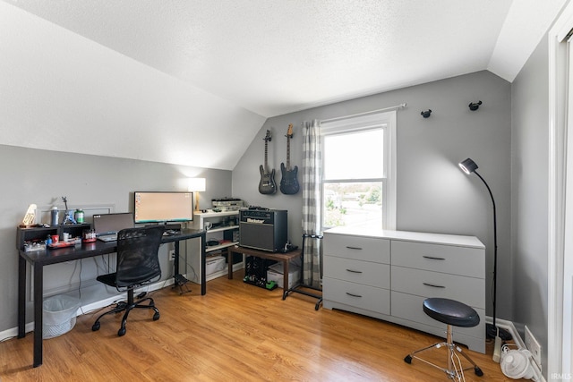 8809 Newberry Dr, Fort Wayne, IN 46825 - office area featuring lofted ceiling and light wood-style flooring