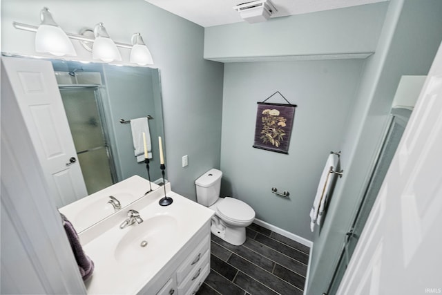 13849 Old Colony Dr, Granger, IN 46530 - full bathroom with vanity, a stall shower, and toilet