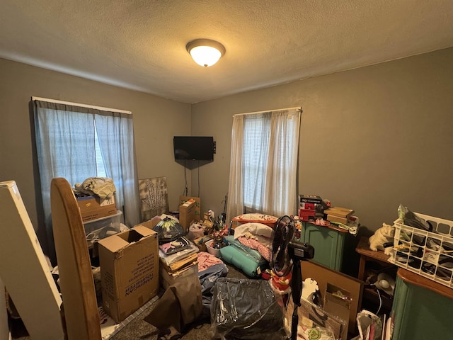 134 E Emerald St, Elkhart, IN 46514 - bedroom featuring multiple windows and a textured ceiling