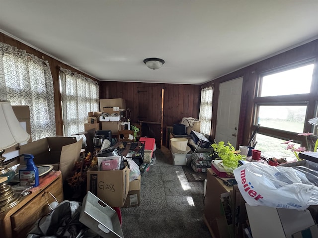 134 E Emerald St, Elkhart, IN 46514 - misc room featuring wood walls