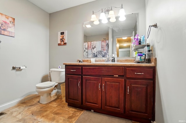 10221 Windsail Cv, New Haven, IN 46774 - bathroom with vanity, toilet, baseboards, and curtained shower