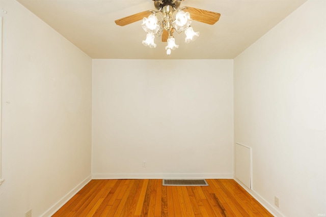 54188 Terrace Ln, South Bend, IN 46635 - empty room featuring ceiling fan, light wood-type flooring, and baseboards