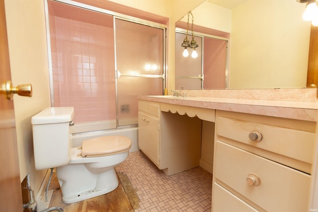 54188 Terrace Ln, South Bend, IN 46635 - full bathroom with toilet, vanity, and enclosed tub / shower combo
