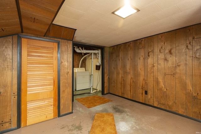 54188 Terrace Ln, South Bend, IN 46635 - finished basement with washer / clothes dryer and wooden walls