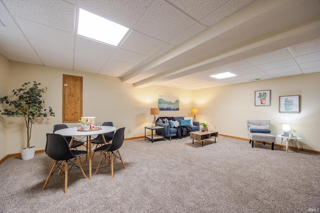 5959 W Delap Rd, Ellettsville, IN 47429 - carpeted dining room with a drop ceiling and baseboards