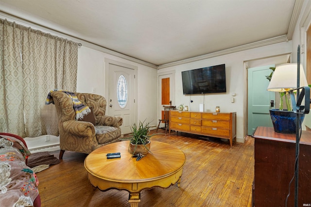 3902 Grayston Ave, Fort Wayne, IN 46806 - living area with hardwood / wood-style floors and crown molding