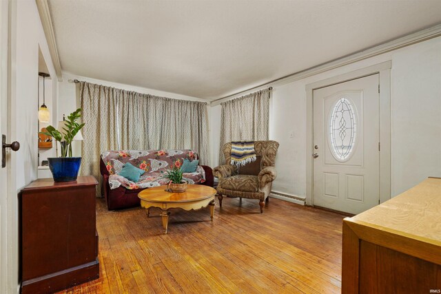 3902 Grayston Ave, Fort Wayne, IN 46806 - living area featuring light wood-type flooring and crown molding