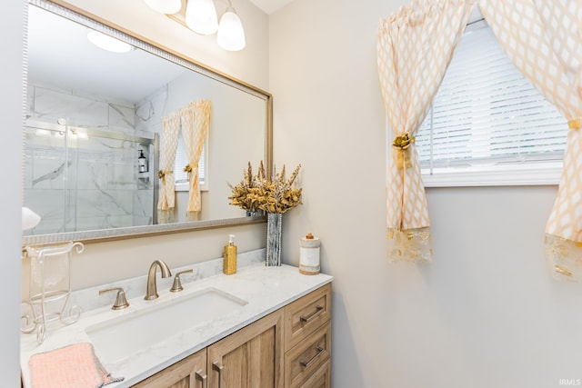 1804 W 14th St, Muncie, IN 47302 - bathroom featuring a marble finish shower and vanity