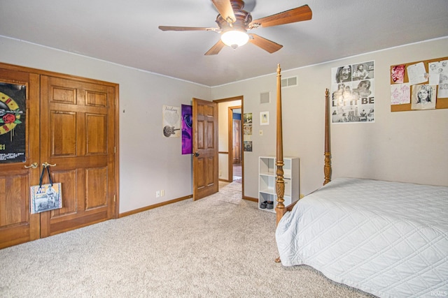 51178 Ashley Dr, Granger, IN 46530 - bedroom featuring light carpet, baseboards, and a ceiling fan