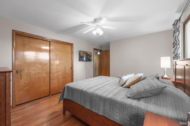 1437 W State Road 56th Rd, Jasper, IN 47546 - bedroom featuring wood finished floors, a closet, and ceiling fan