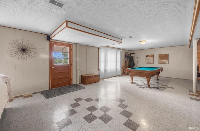1437 W State Road 56th Rd, Jasper, IN 47546 - game room with concrete block wall and billiards table