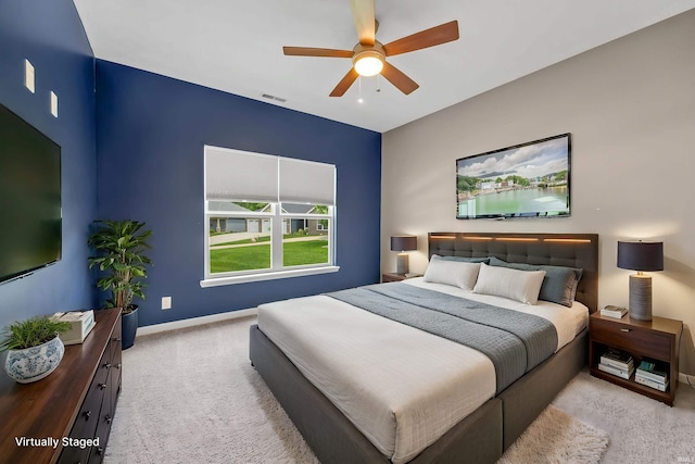 4300 Lithophone Ct, West Lafayette, IN 47906 - bedroom with carpet floors, baseboards, and ceiling fan