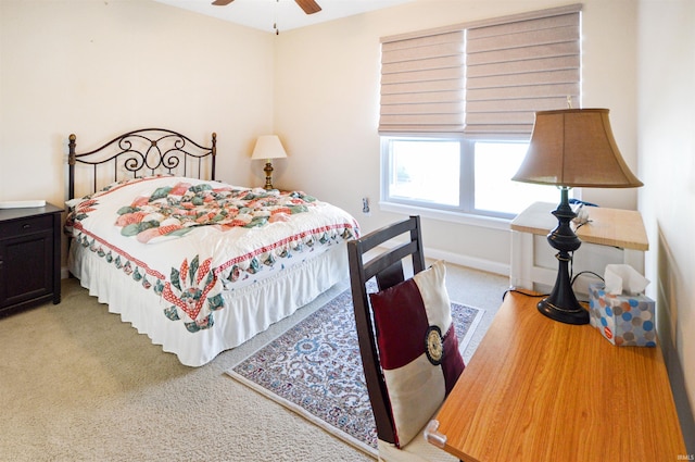 1632 Solemar Dr, West Lafayette, IN 47906 - bedroom with light carpet and a ceiling fan