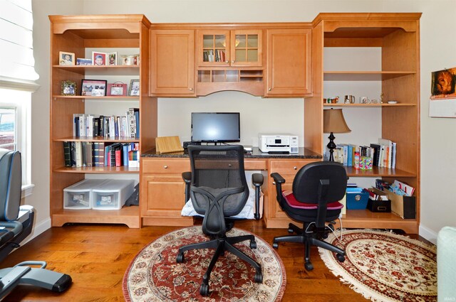 1632 Solemar Dr, West Lafayette, IN 47906 - office space featuring built in desk, wood finished floors, and baseboards