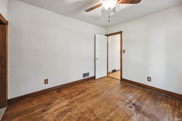 2509 Main St, Lafayette, IN 47904 - empty room featuring a ceiling fan, baseboards, and wood-type flooring