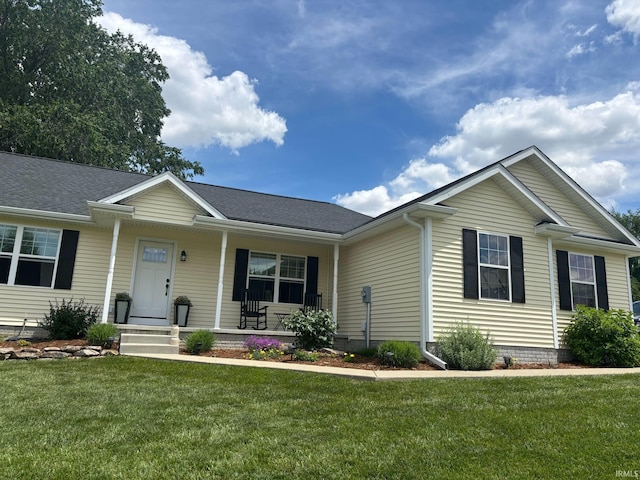 1264 W Greenbriar Dr, Washington, IN 47501 - view of front of house featuring covered porch and a front lawn