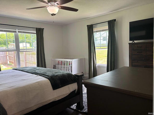 1264 W Greenbriar Dr, Washington, IN 47501 - bedroom with multiple windows and ceiling fan