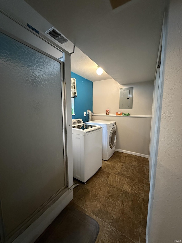 703 Downey Ave, Mishawaka, IN 46544 - laundry area with electric panel and washer and dryer