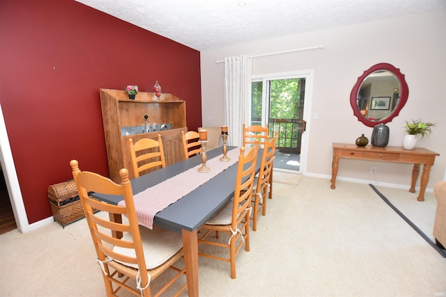 9763 S Harbour Pointe Dr Unit 34, Bloomington, IN 47401 - dining space with carpet, a textured ceiling, and baseboards
