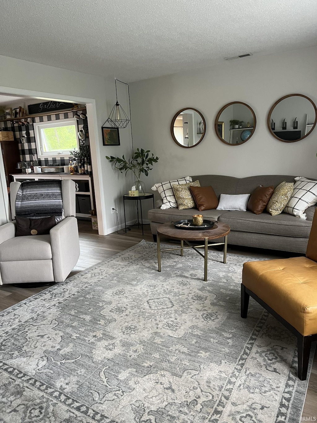 1130 Skyline Pass, Fort Wayne, IN 46825 - living room with wood finished floors and a textured ceiling