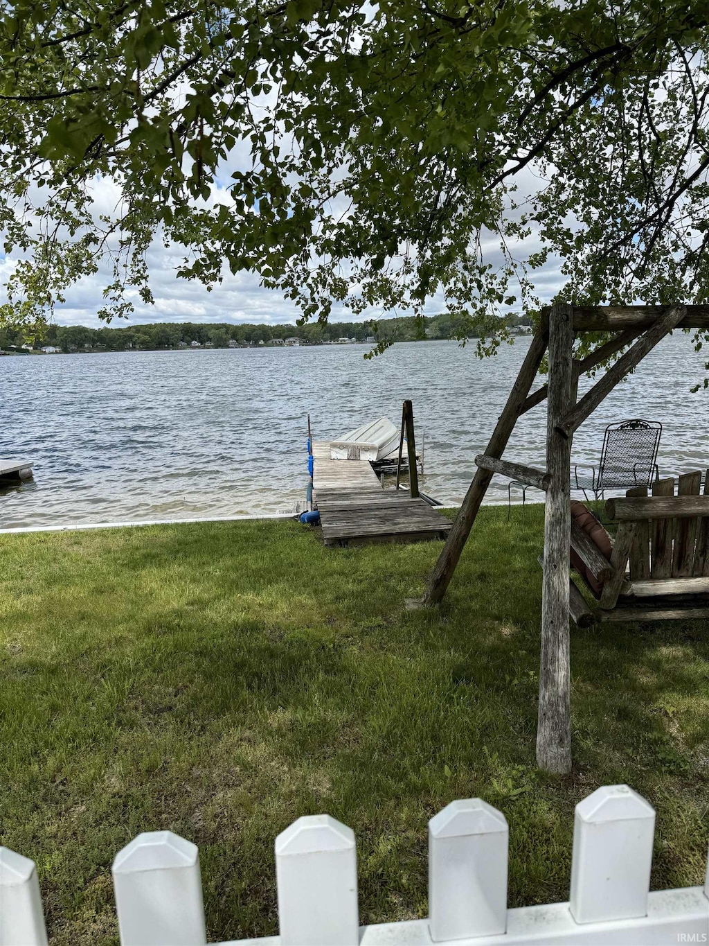 7185 N 1150 W, Shipshewana, IN 46565 - dock area featuring a water view and a lawn