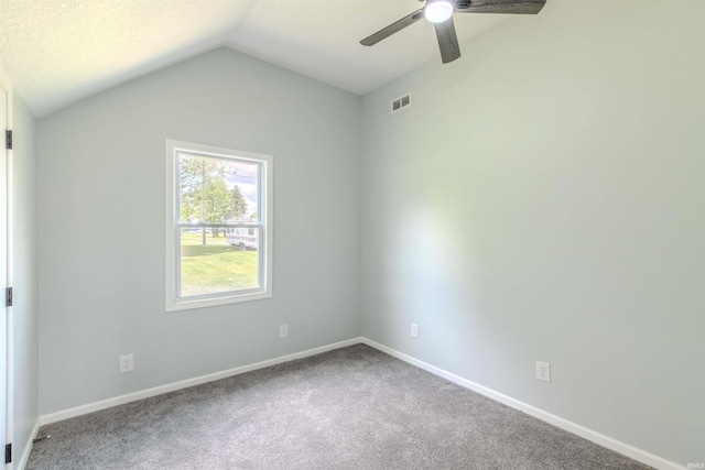 4280 S 1170 E, Lagrange, IN 46761 - carpeted spare room with a ceiling fan, lofted ceiling, and baseboards