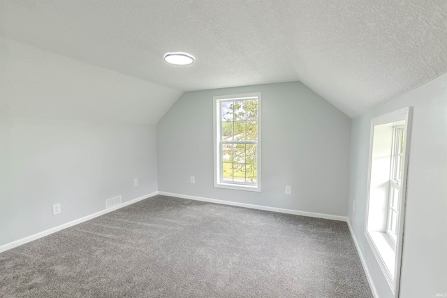 4280 S 1170 E, Lagrange, IN 46761 - bonus room featuring dark carpet, lofted ceiling, baseboards, and a textured ceiling