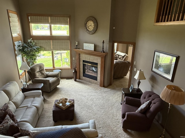 10123 Consta Verde Commons, Leo, IN 46765 - living area with carpet, healthy amount of natural light, and a fireplace