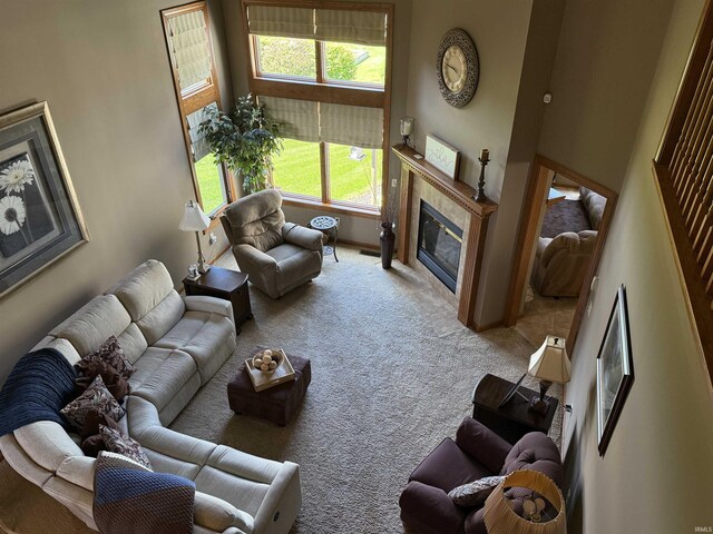 10123 Consta Verde Commons, Leo, IN 46765 - living area with carpet and a tile fireplace